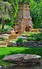 Hand-crafted stonework to create a dramatic outdoor fireplace