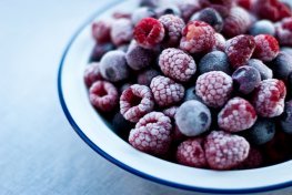 Frozen raspberries & blue berries