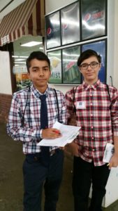 Oscar Chacon Jr and Juan, 8th graders at Henry World Middle School 